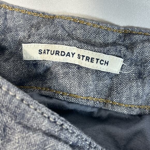 Lucky Brand Saturday Stretch Blue Chambray Shorts Drawstring Size 31 - Picture 4 of 8